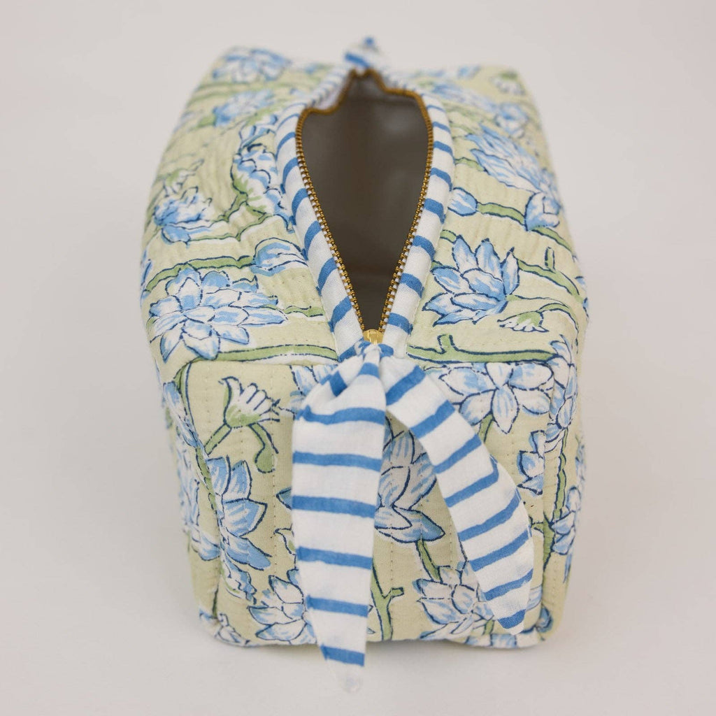 Organic Cotton Toiletry Bag - Lotus Indigo