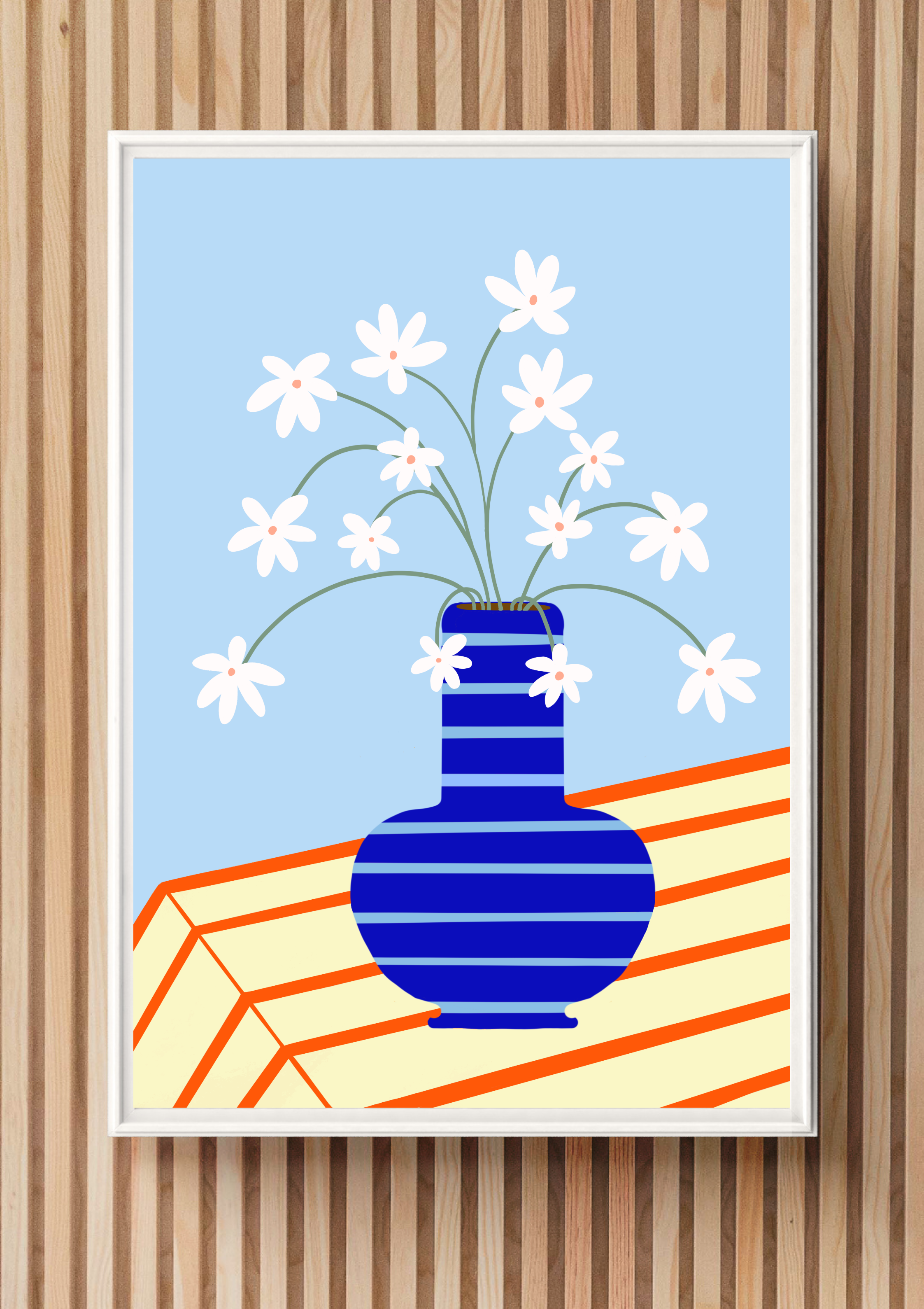 Bloom and Stripe Print