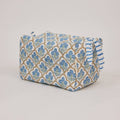 Organic Cotton Toiletry Bag - Trellis Indigo