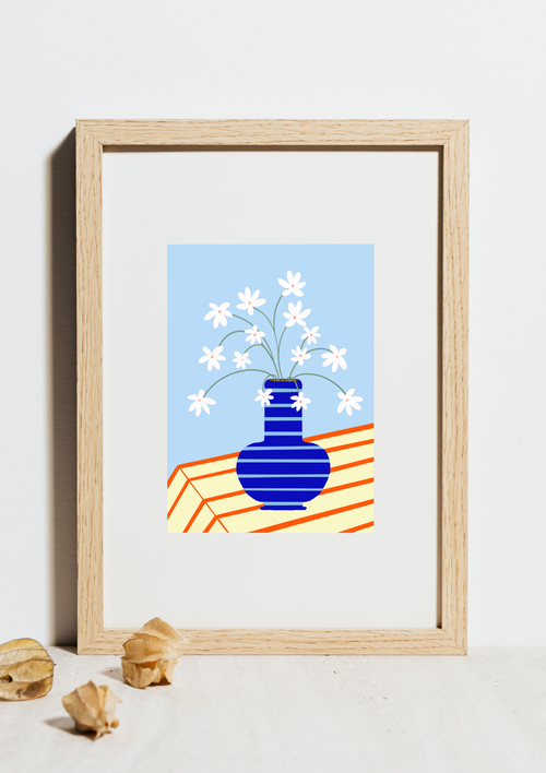 Bloom and Stripe Print