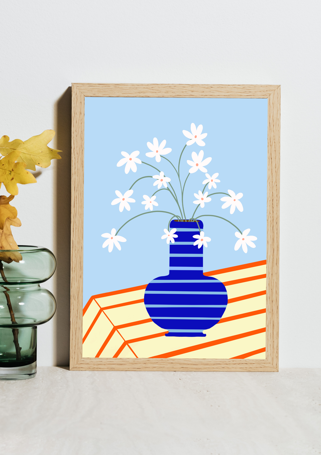 Bloom and Stripe Print