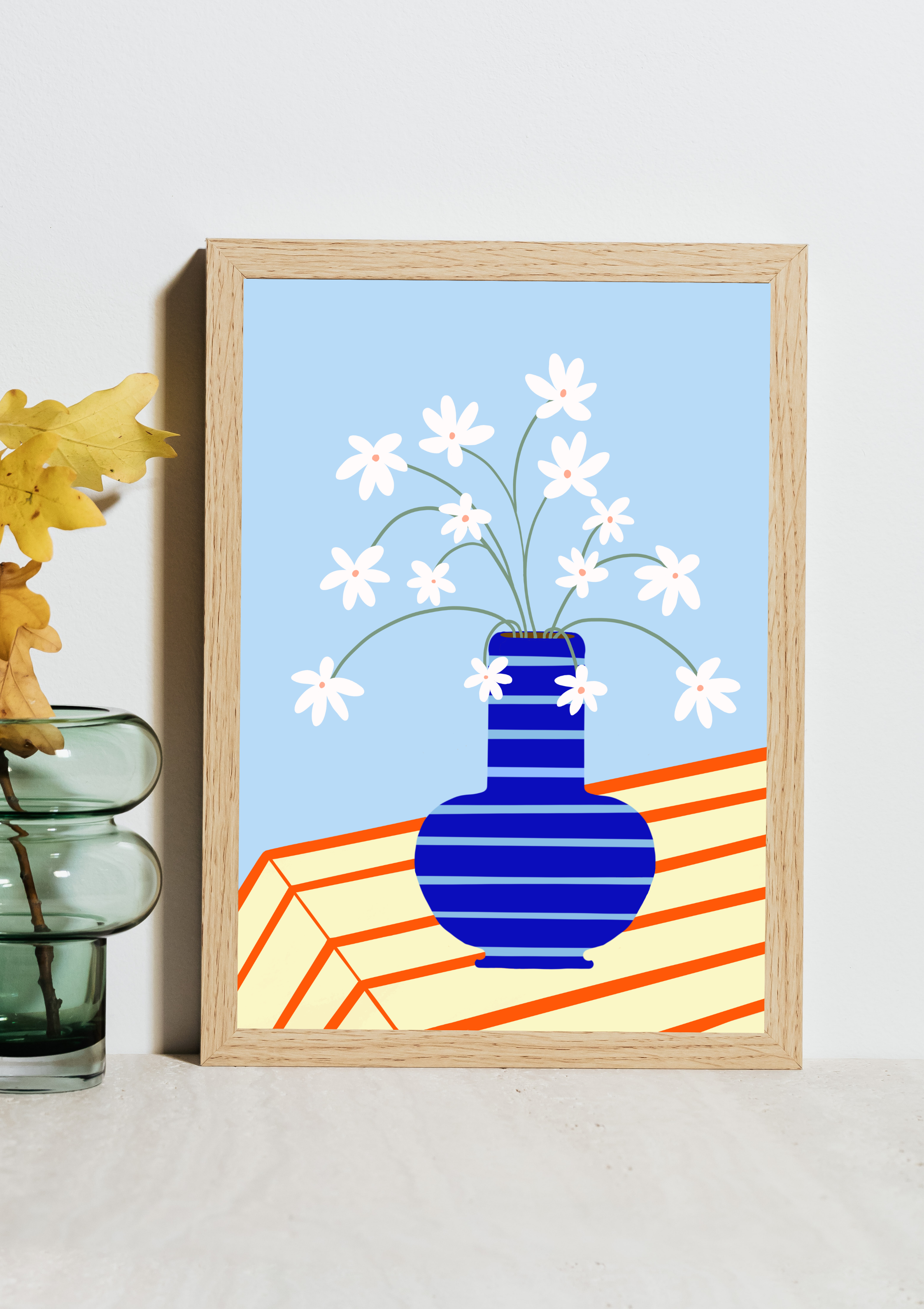 Bloom and Stripe Print