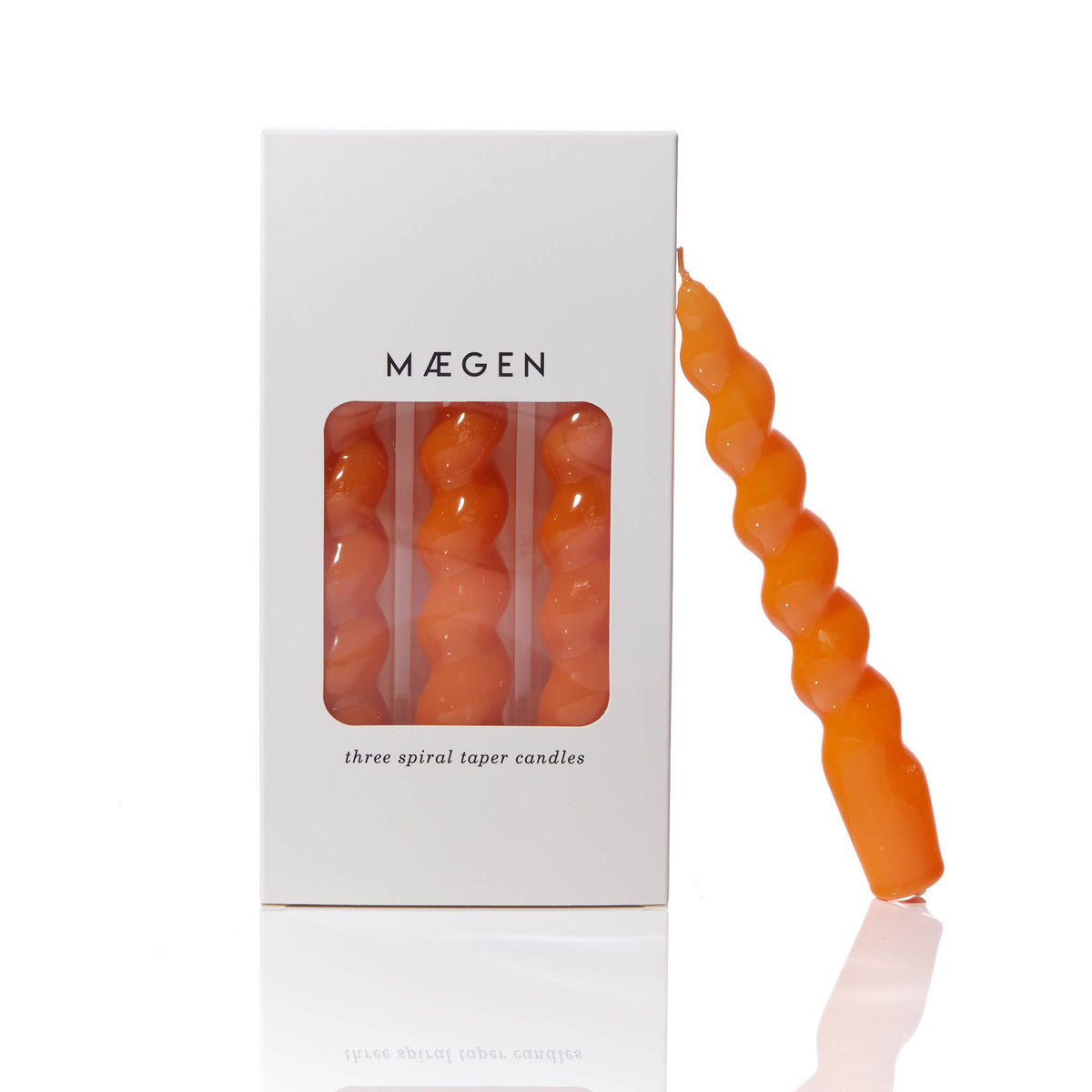 Maegen Spiral Taper Candles - Tangerine