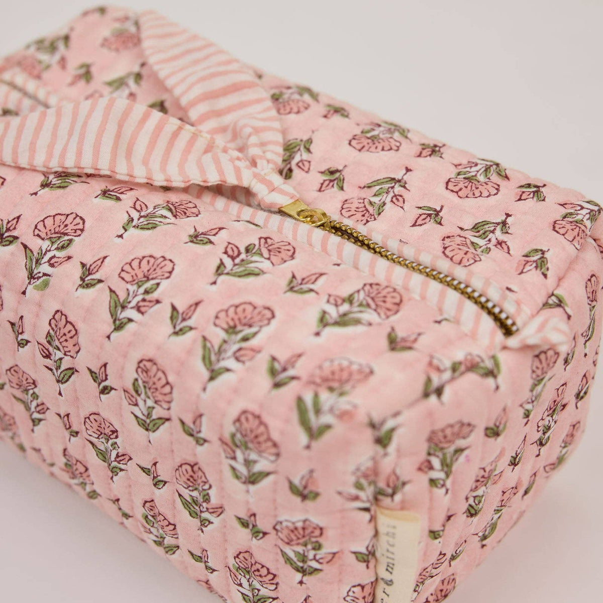 Organic Cotton Toiletry Bag - Ditsy Floral Blush