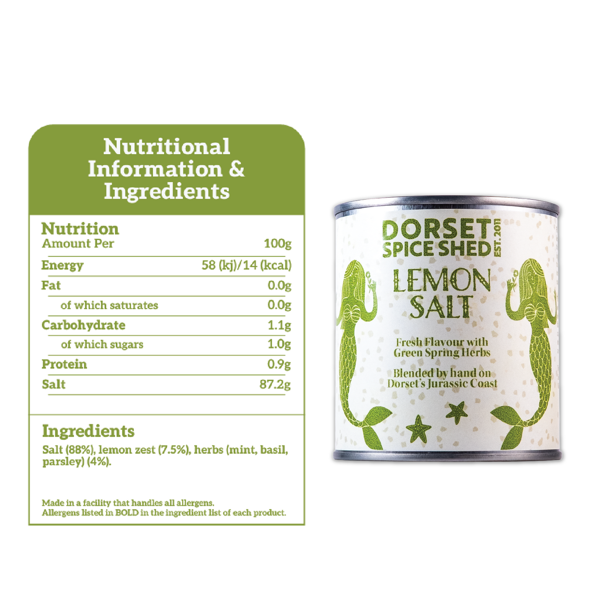 Dorset Spice Shed Lemon and Green Herbs Salt