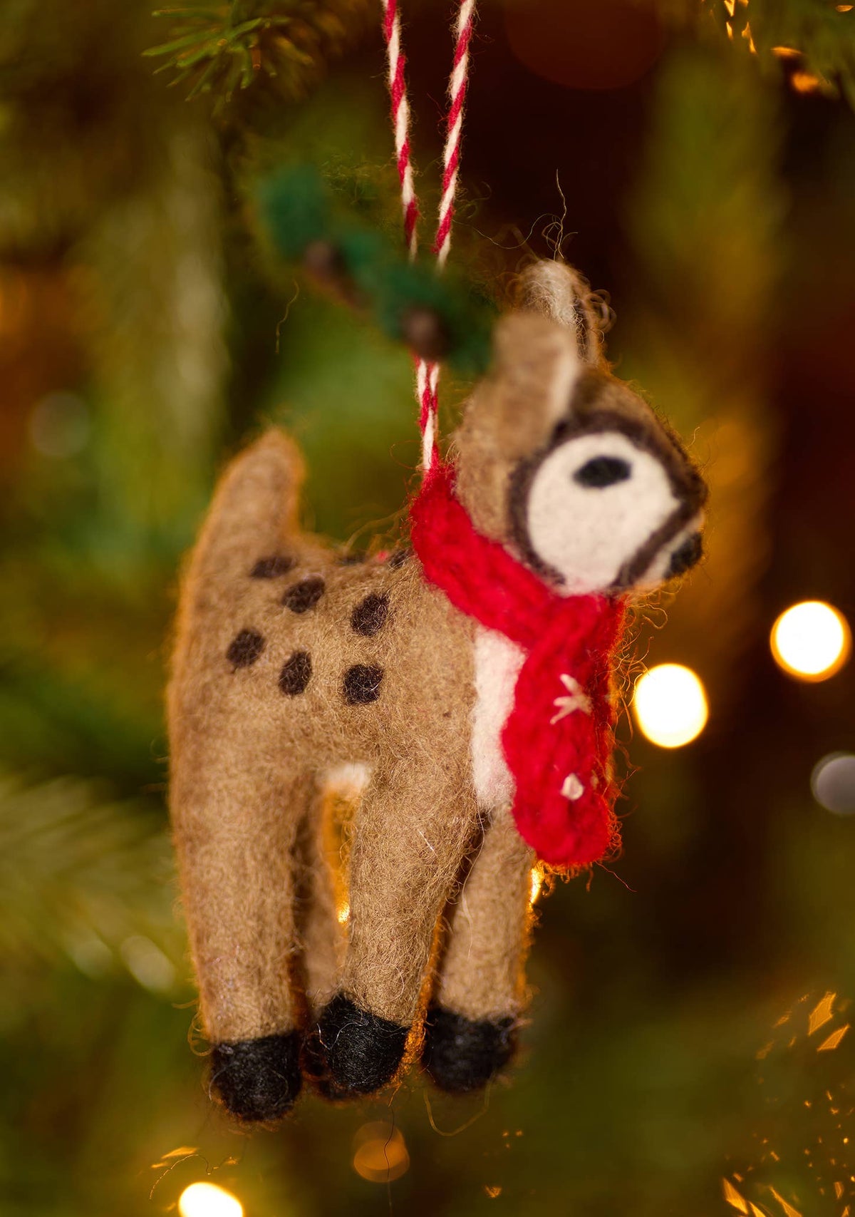 Embroidered Felt Reindeer Decoration