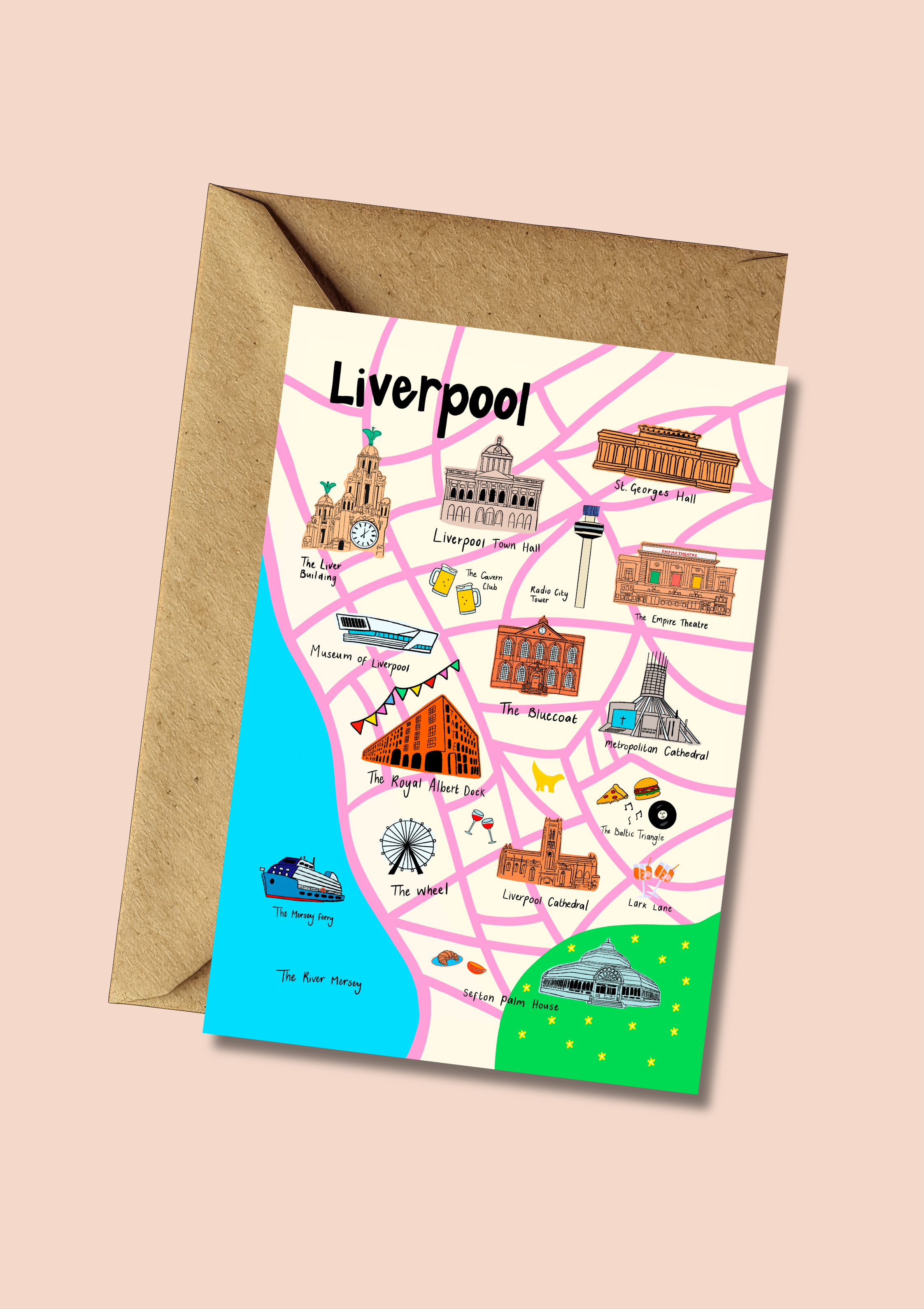Liverpool Landmarks Greeting Card