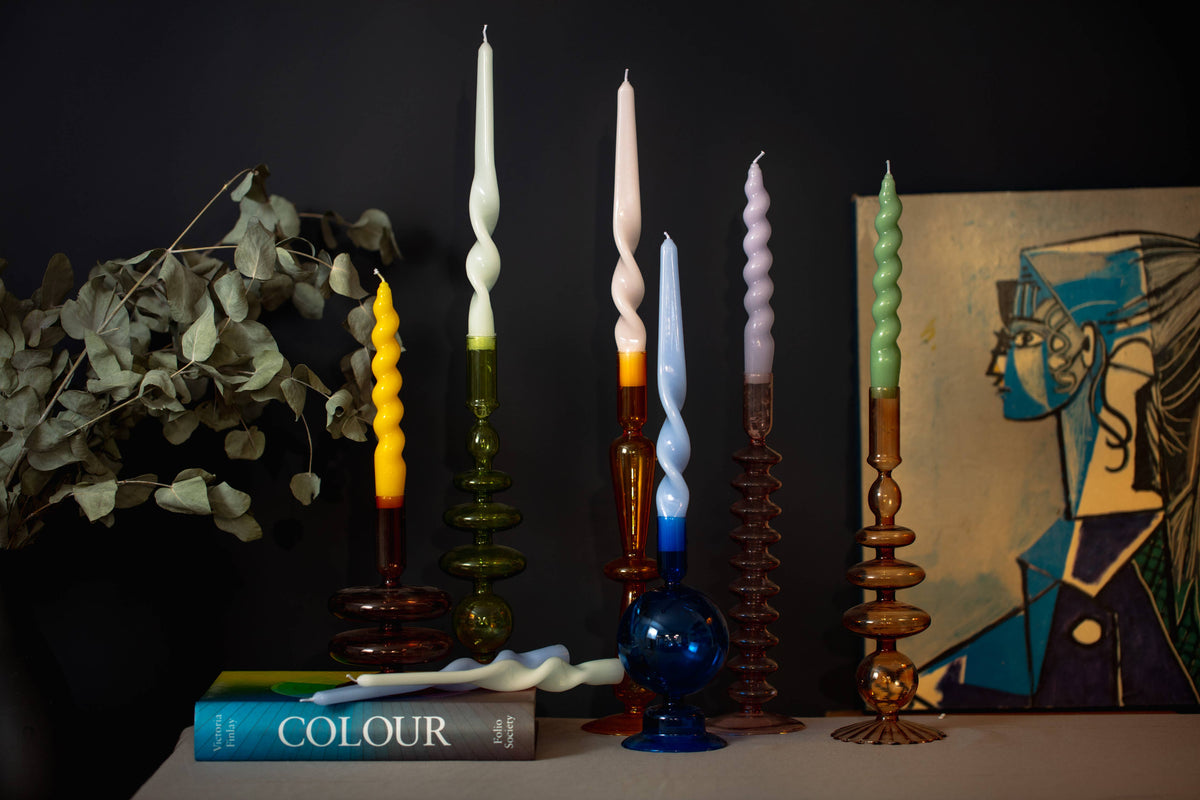 Maegen Spiral Taper Candles - Sage