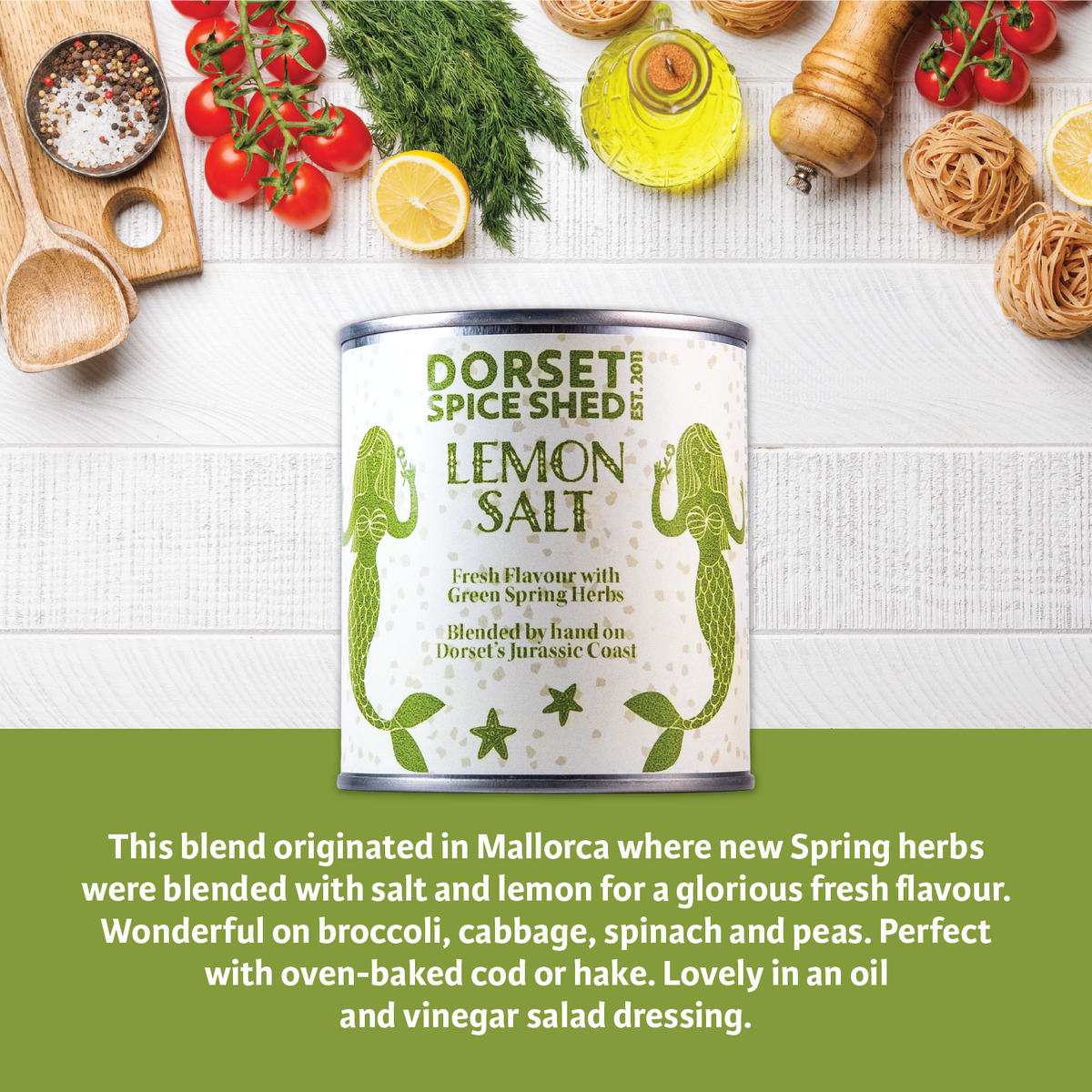 Dorset Spice Shed Lemon and Green Herbs Salt