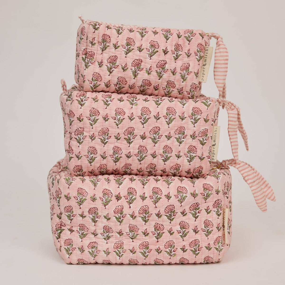 Organic Cotton Toiletry Bag - Ditsy Floral Blush