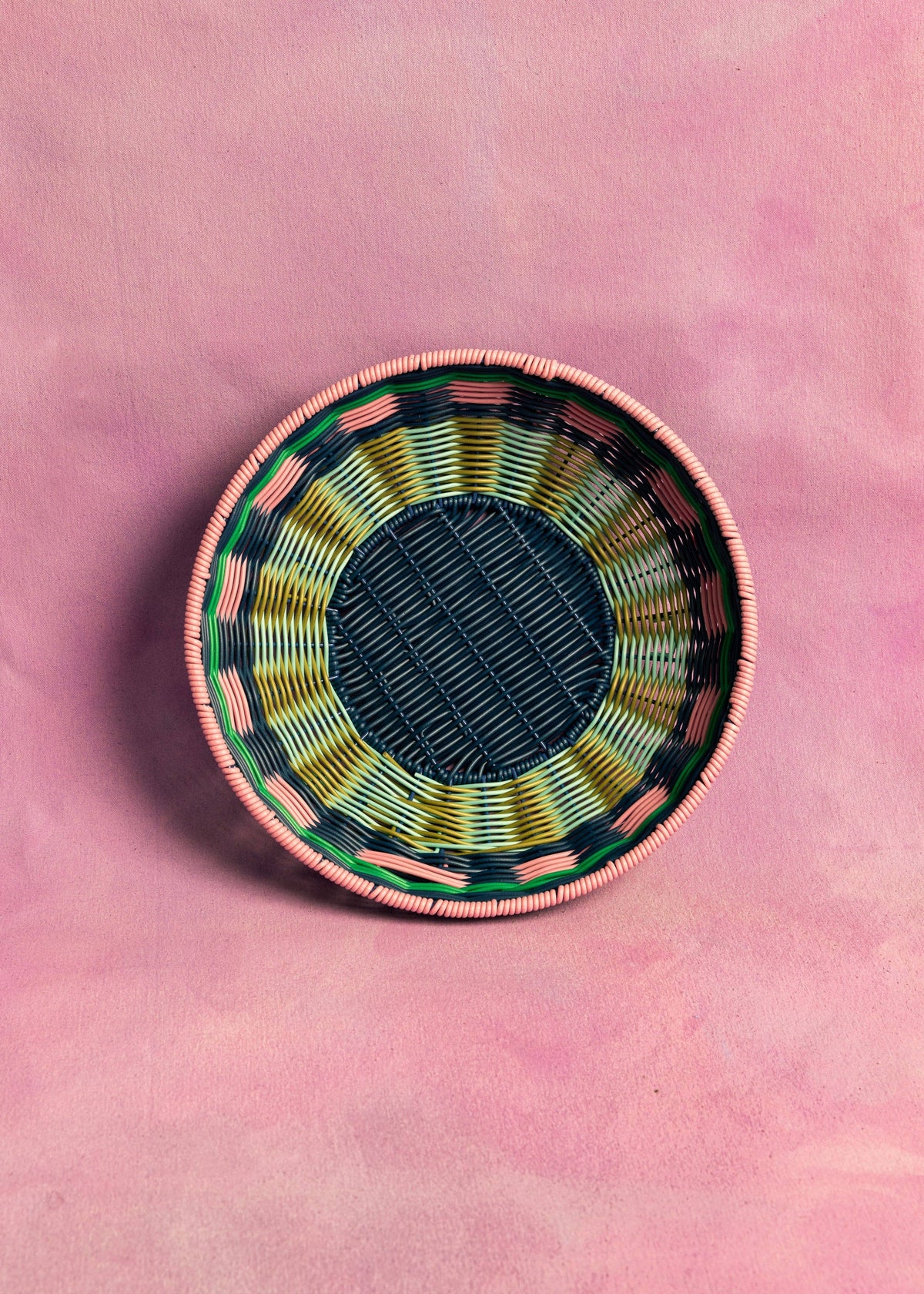 Maegen Woven Bowl - Pink and Navy