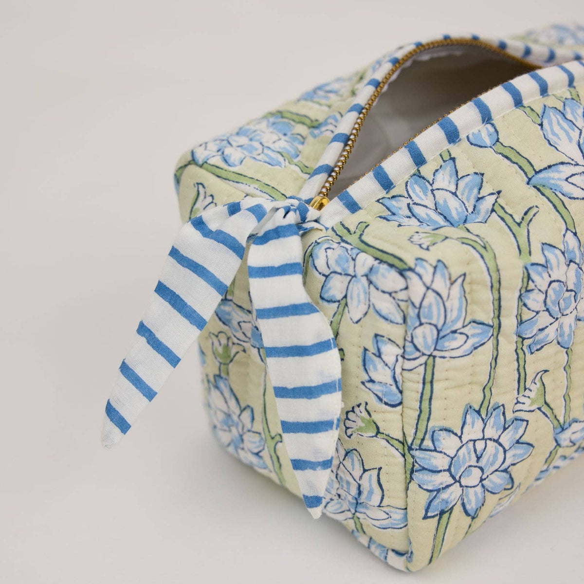 Organic Cotton Toiletry Bag - Lotus Indigo